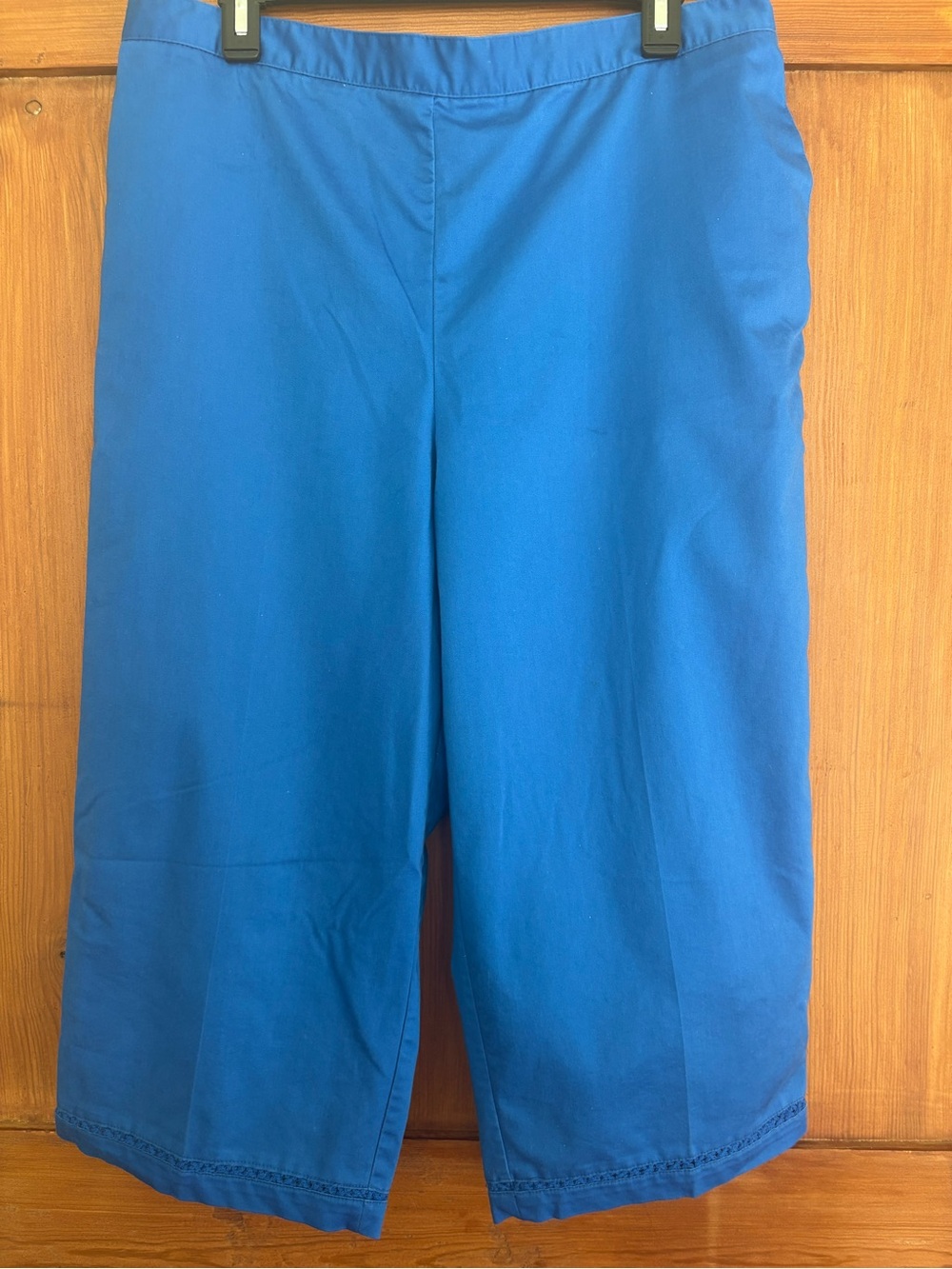Alfred Dunner Royal Blue Wide Leg Cropped Pants Size 16